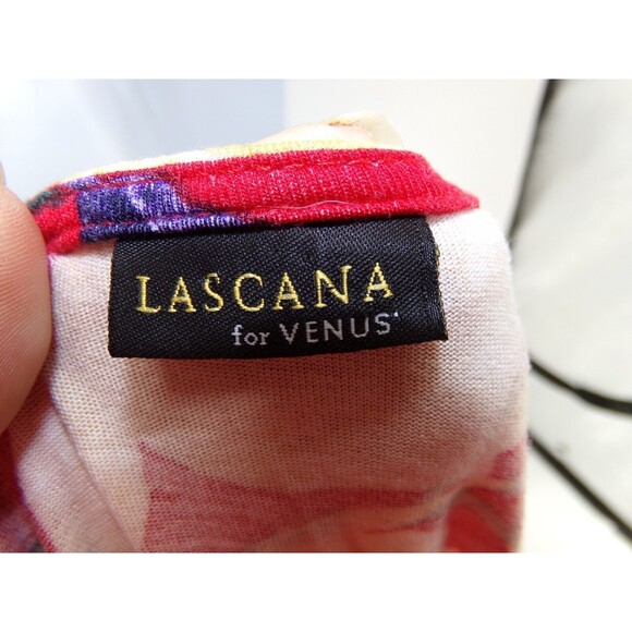 Lascana Venus Red tropical Floral Dress Midi Short Sleeve Day Dress Womens Small - Picture 6 of 13